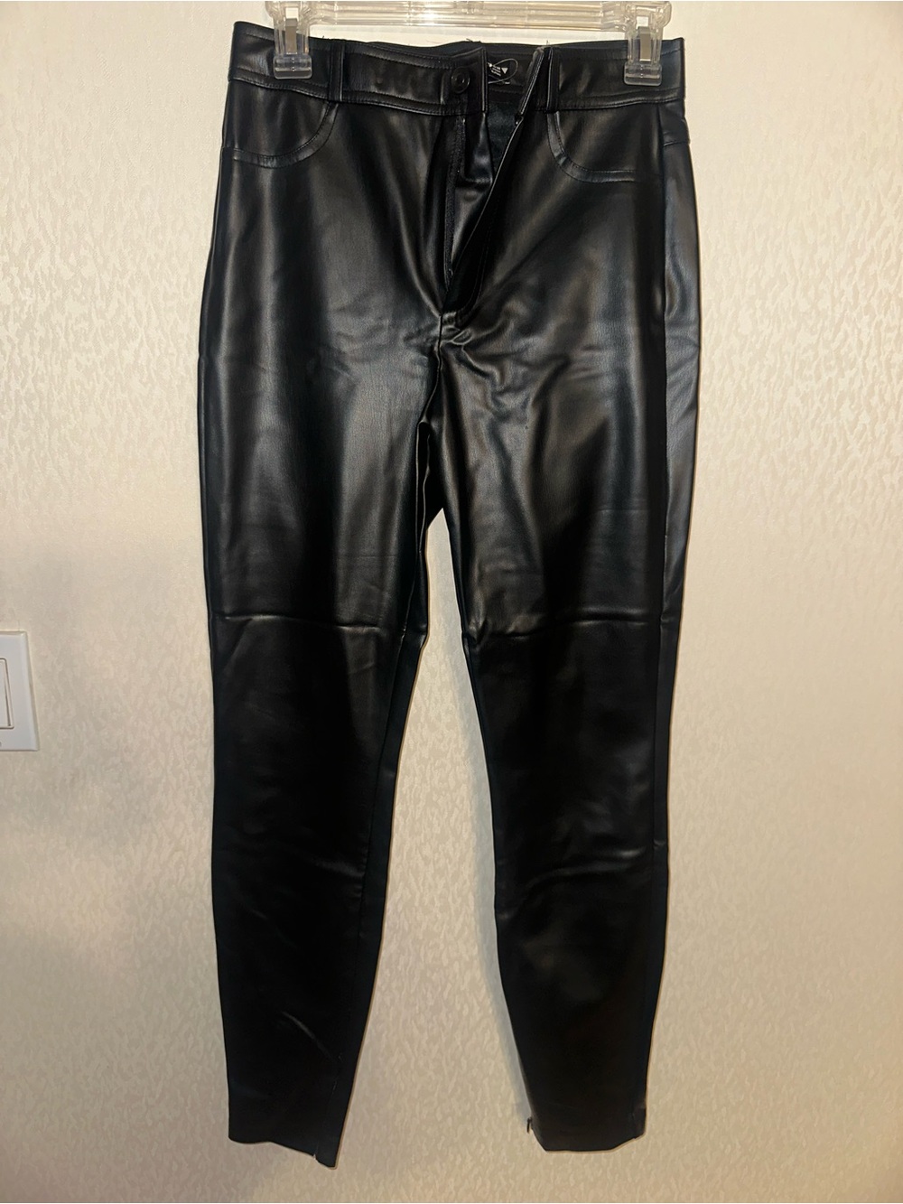 Zara Black Faux Leather Trousers